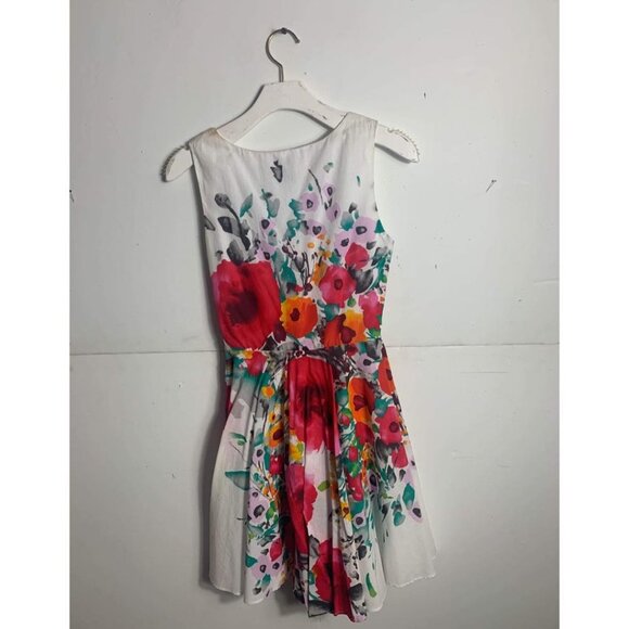 Anthropologie Eva Franco Floral White Mini Sleeveless Elegant Dress - Picture 2 of 2